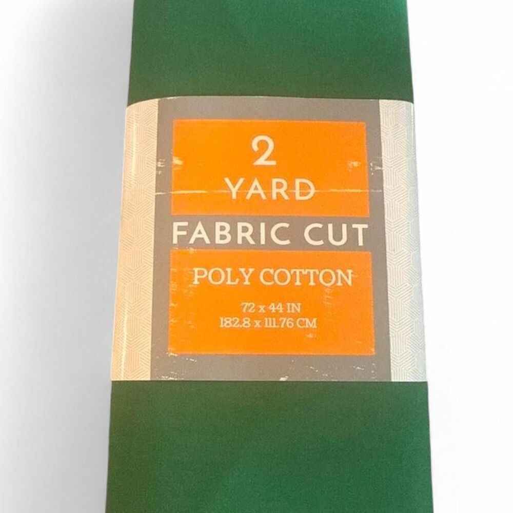 2 Yard Kelly Green Poly Cotton Fabric Cut 72 x 44 Solid Green Sewing
